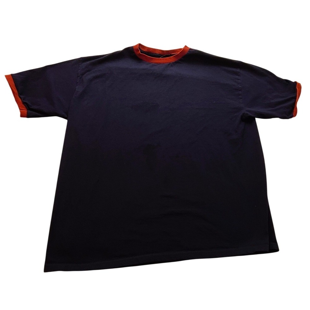 Champs Sports Ringer T-Shirt Navy Blue Red Crew Neck Short Sleeve Men's XXL